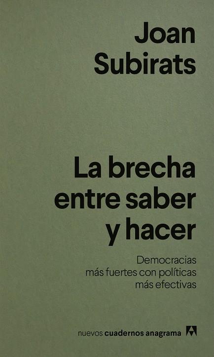 La brecha entre saber y hacer | 9788433949004 | Subirats, Joan