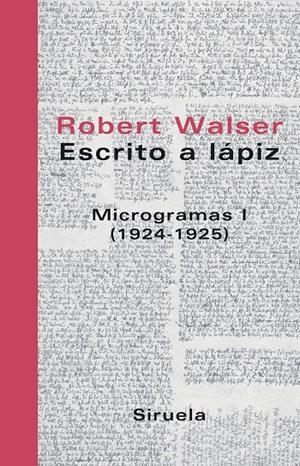 Escrito a lápiz I | 9788478448777 | Robert Walser