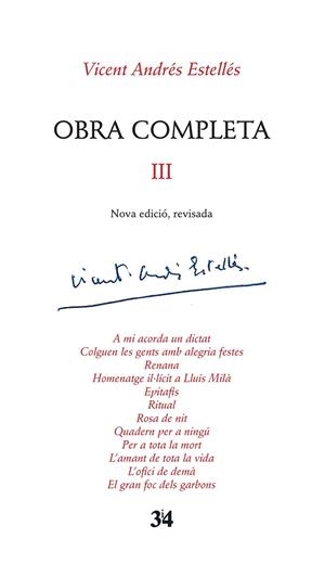 Obra completa III (Vicent Andrés Estellés) | 9788416789016 | Vicent Andrés Estallés