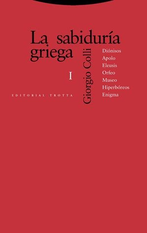 La sabiduría griega I | 9788481640342 | Colli, Giorgio